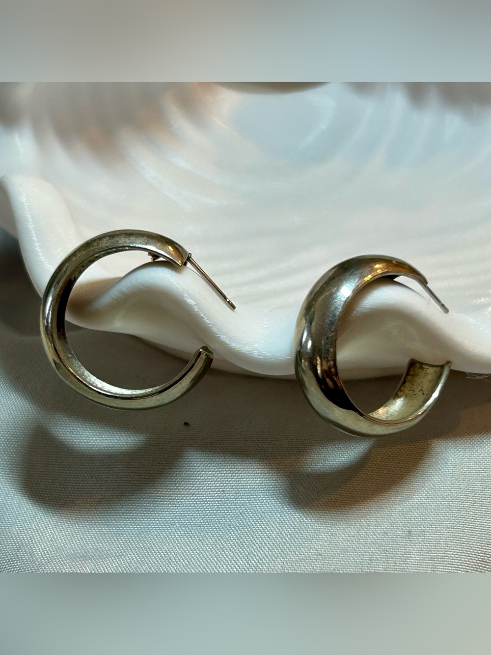 Vintage and Classic Silver Hoop Earrings - Elegant Women's Jewelry